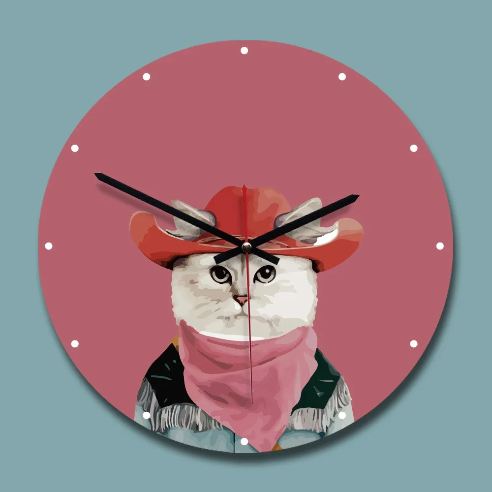

Nordic Vintage Wall Clock Living Room Home Decoration Creative Acrylic Christmas Scene Animal Clock