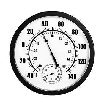 

10 Inch Indoor Outdoor Weather Thermometer Hygrometer for Patio, Wall or Decorative No Battery Needed