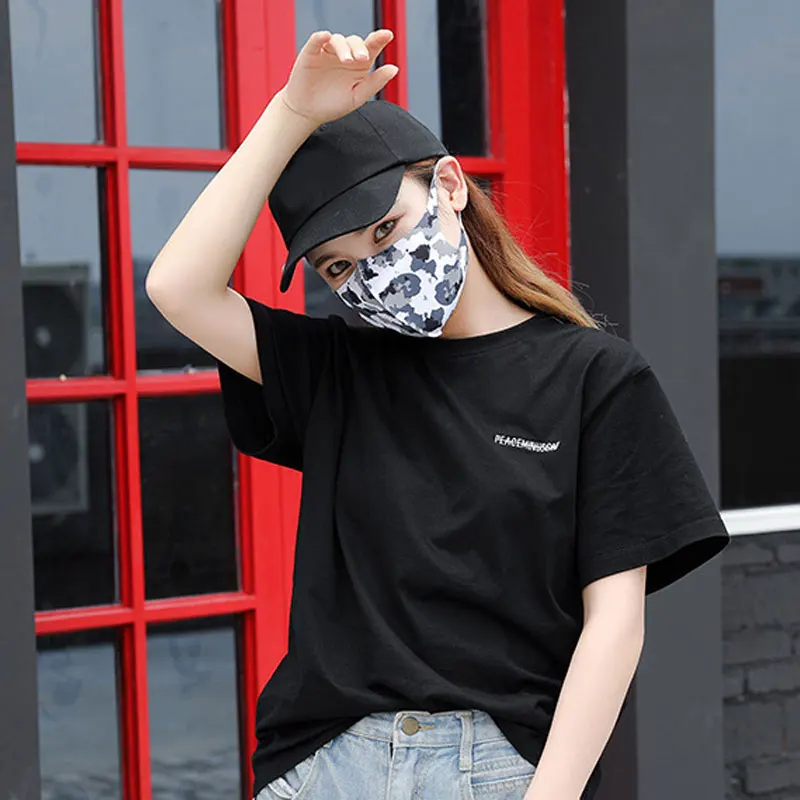 Frauen Staub Maske Atmungsaktive Baumwolle Mode Schwarz Rosa Wiederverwendbare Gesicht Maske Hohe Qualität Verschmutzung Waschbar Mund Gesicht Maske