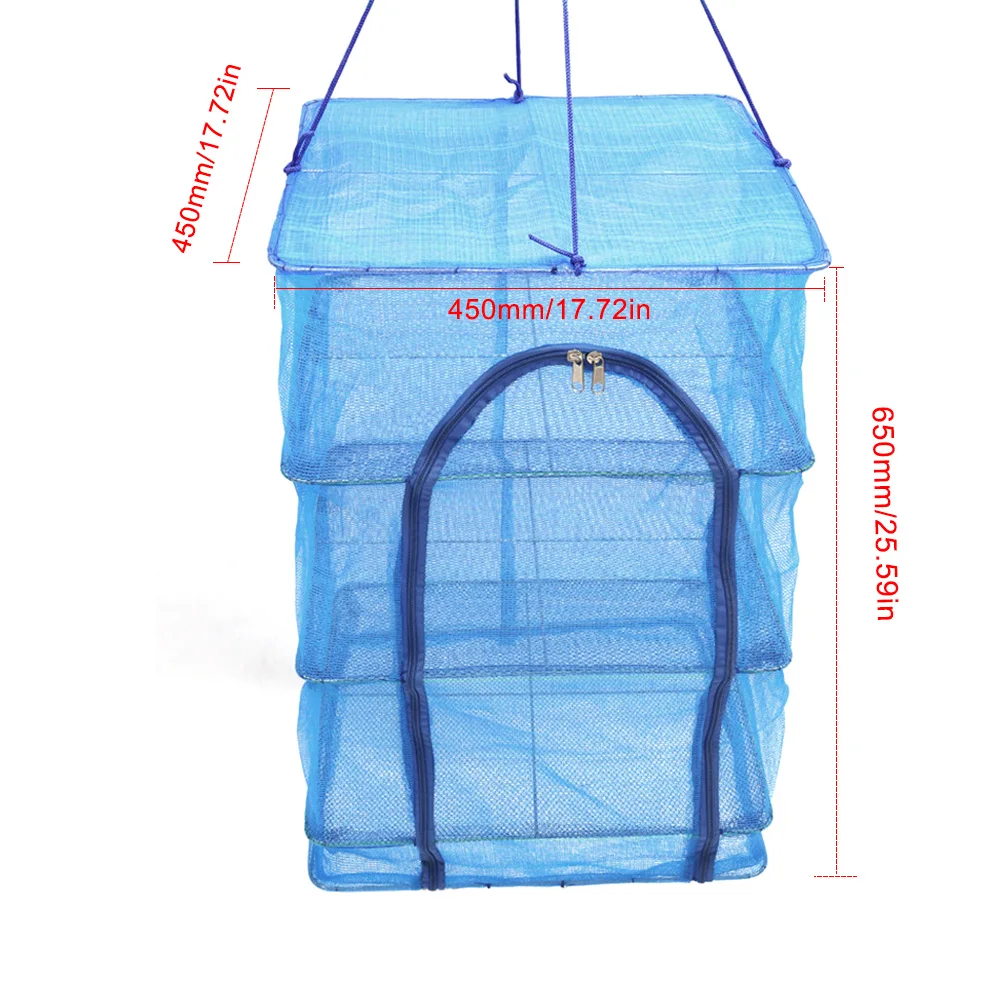 

Folding 3 Layers Drying Net Mesh Hanging Rack Vegetable Fish Dishes Dryer Net Storage Organizer