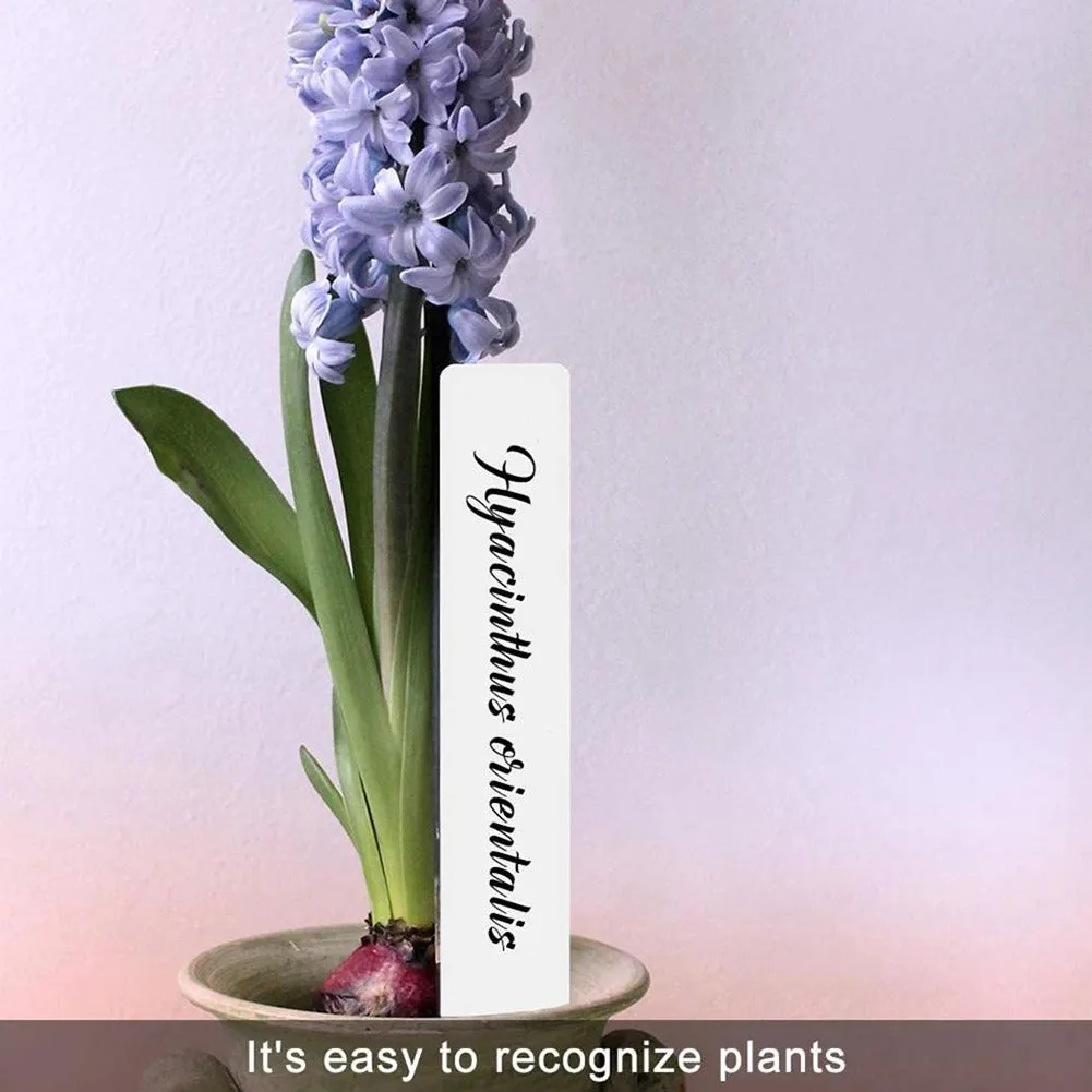 100Pcs White Plastic Plant Labels Waterproof Gardening Plant Classification Sorting Sign Tag Garden Supplies Flower Pot Decor