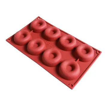 

8 Hole Donut Silicone Mold Non-stick Round Doughnut Cake Chocolate Cookie Candy Mould Cupcake Sweet Fondant Muffin Baking T F3E0