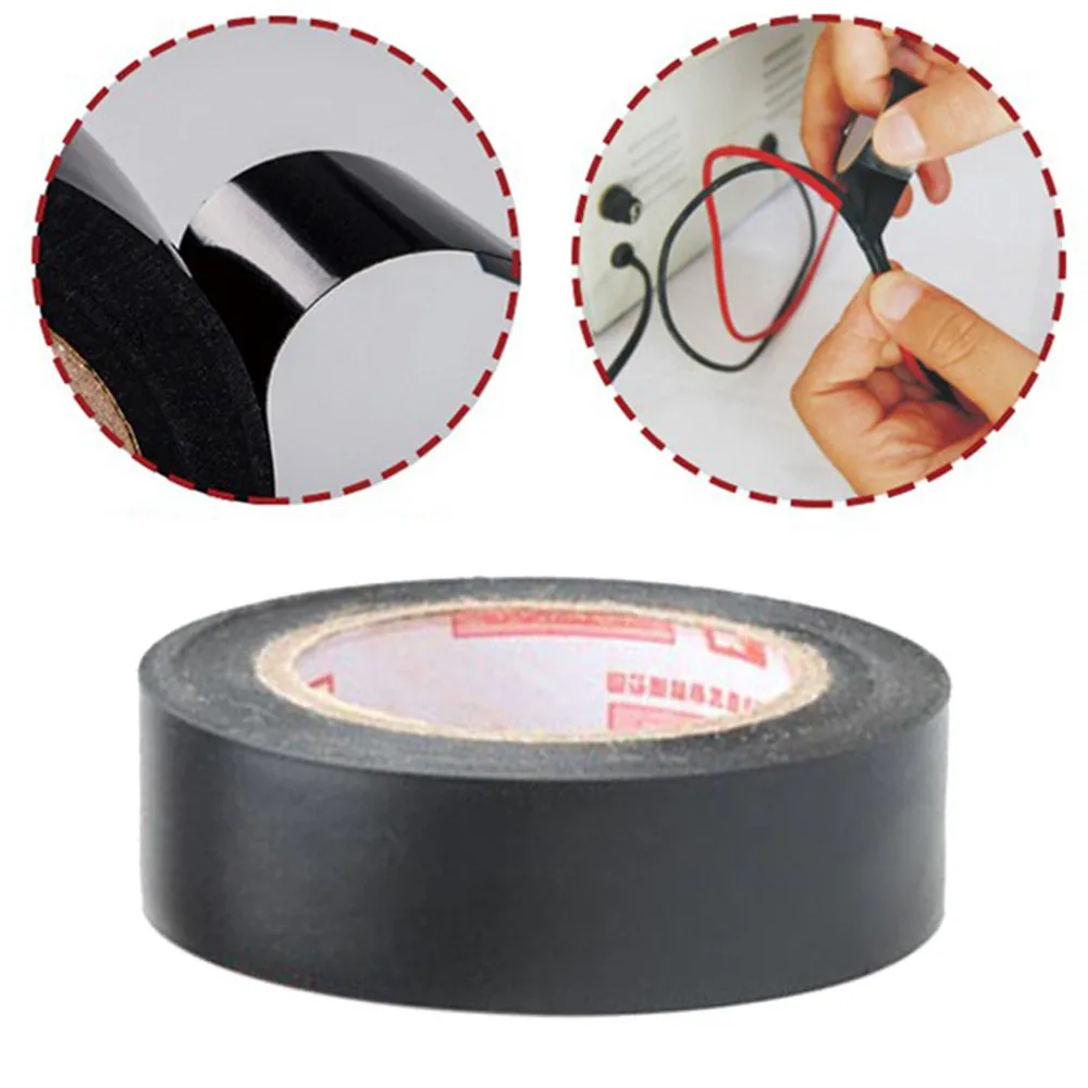 

Electrical Tape 1 Rolls 14.7FT Purpose 6.5Inch Vinyl PVC Black Insulated Safety Tape Anti-leakage