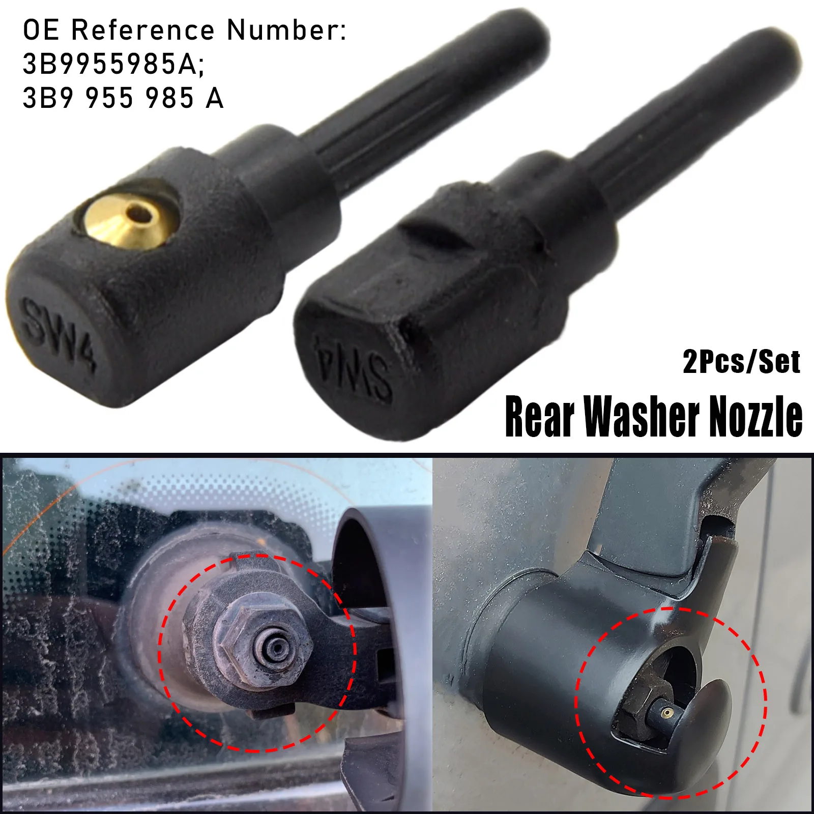 Rear Wiper Washer Jet Nozzle For Skoda Fabia Octavia Roomster Superb