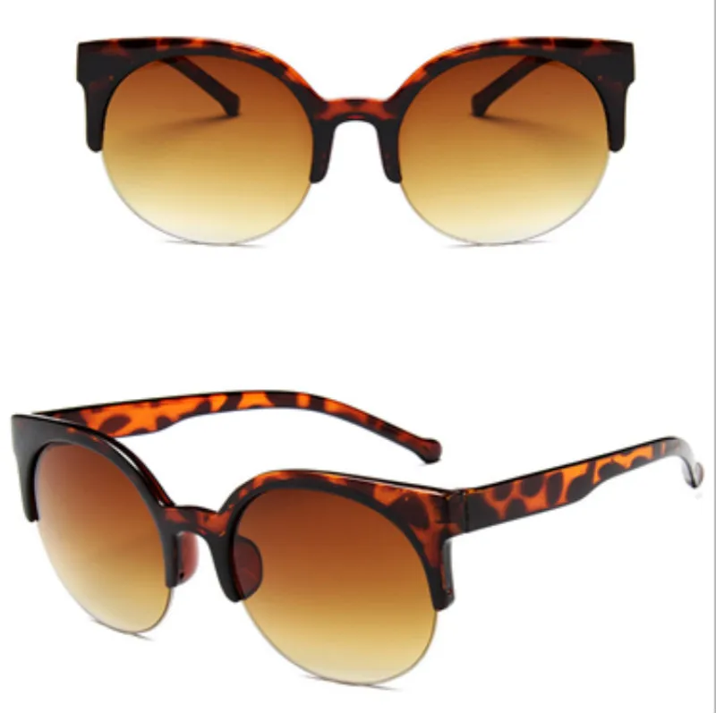 Новые ретро кошачий глаз дизайнерские Супер круглые очки женские солнцезащитные очки полуоправы очки для вождения очки