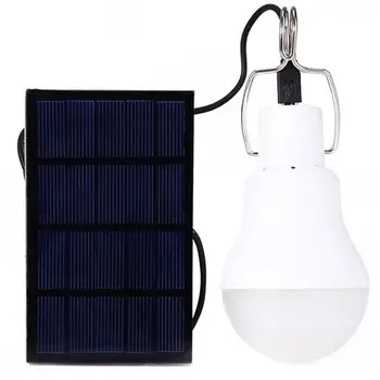 

Solar Light Bulb Outdoor Solar Energy Panel Lamp Garden Courtyard Emergency Energy Saving Light Bulb with Hook Hanger
