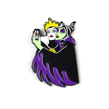 

10pcs Maleficent Villains characters vintage clothing Pins kids men women backpack clothes diy Enamel Brooches badge collar gift