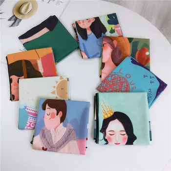

Cartoon 53 small square scarf scarf women's new spring and autumn and summer Joker Korean scarf Professional variety scarf