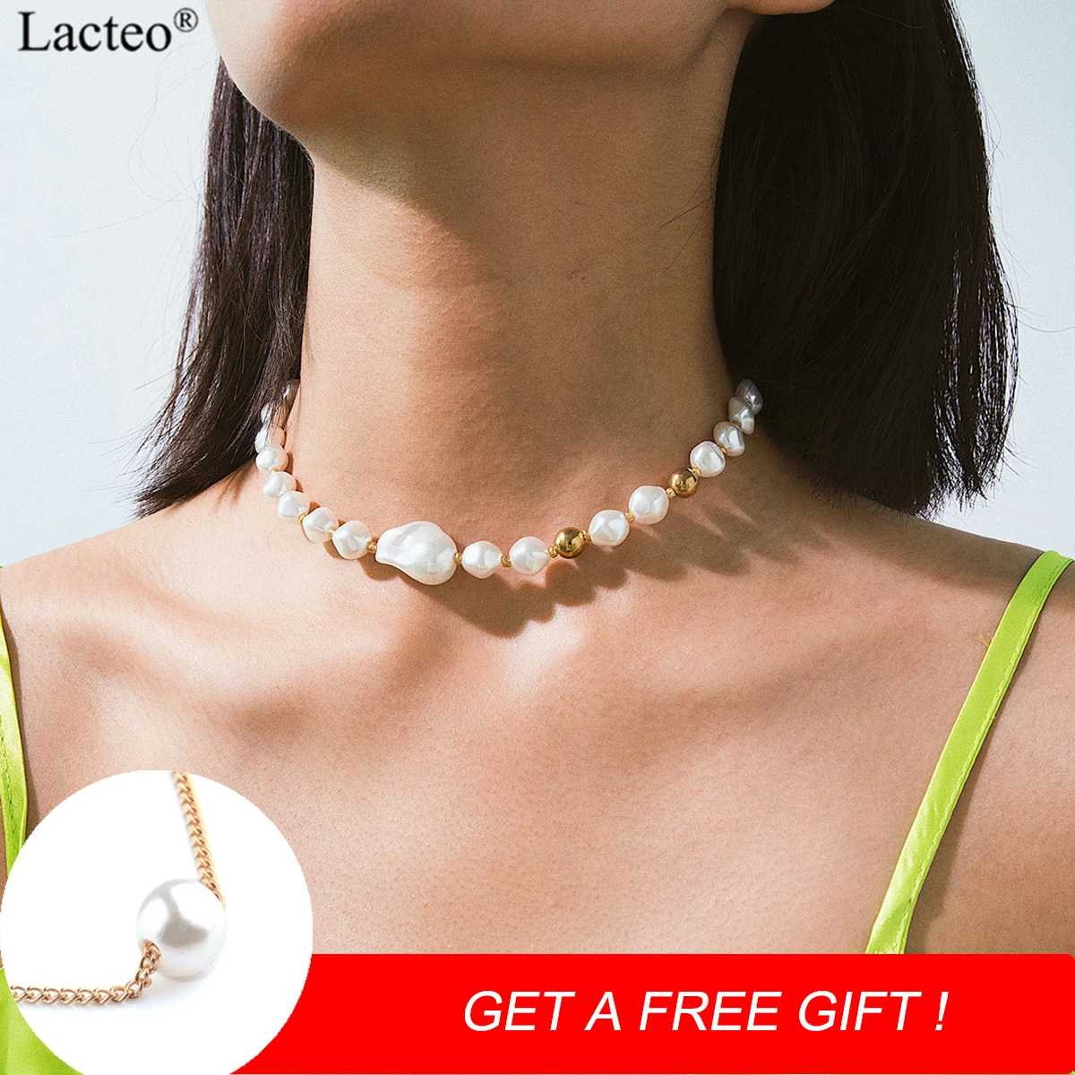 

Lacteo Bohemian Imitation Pearl Choker Necklaces for Women Statement Beach Clavicle Chain Necklaces Female Accessories Jewelry