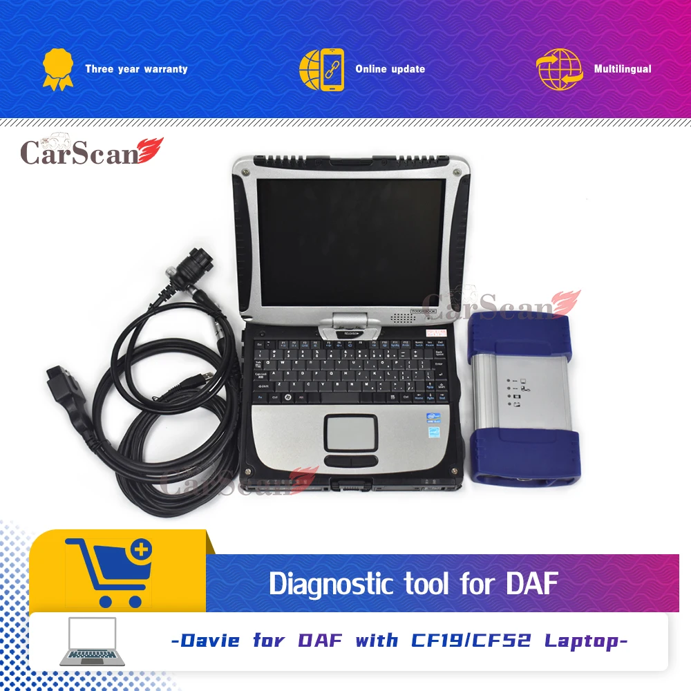 

For DAF Truck Scanner DAF -560 MUX for Daf PACCAR Diagnostic Interface with for DAF Davie Developer Tool with CF19 Laptop