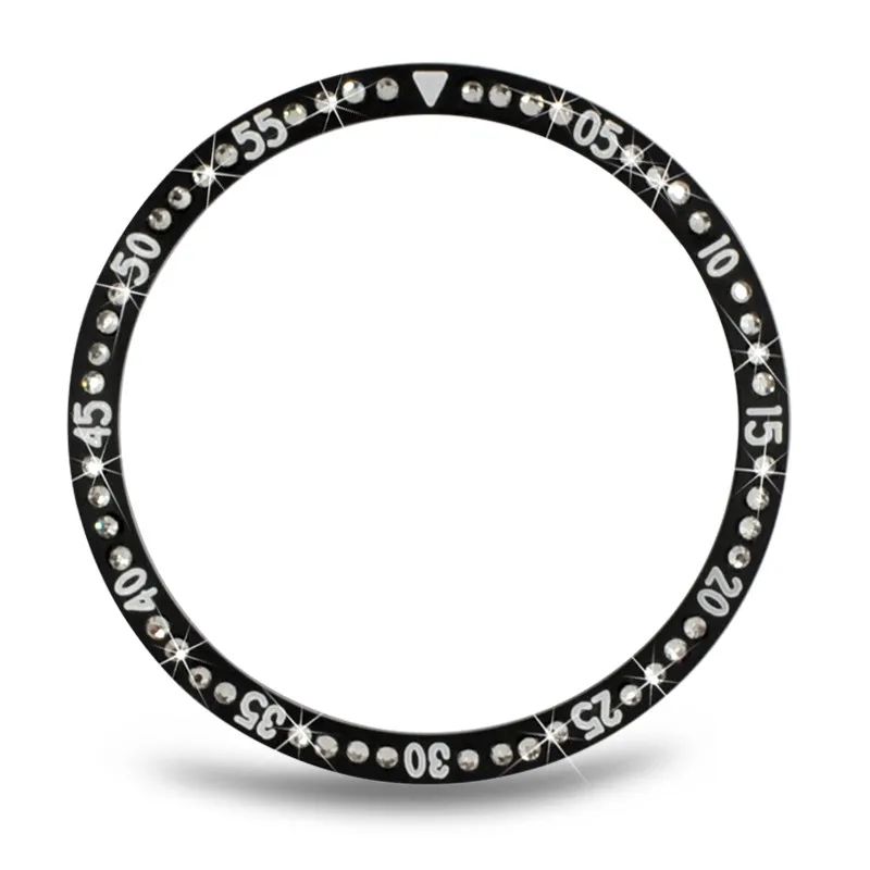 Алмазный чехол для samsung Galaxy Watch, 46 мм, 42 мм, ободок, кольцо, аксессуары для умных часов, чехол, дизайн для samsung S3, активных часов - Цвет: Черный