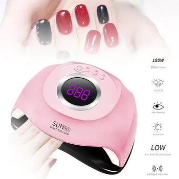 

LED Nail Lamp for Manicure 180W Nail Dryer Machine UV Lamp For Curing UV Gel Nail Polish With Motion sensing LCD Display