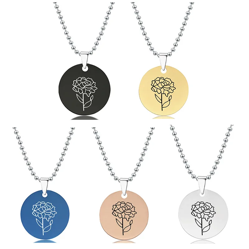 

DUOYING, ожерелье на заказ с изображением талисмана, луна, Цветок, Резные буквы, ювелирные изделия из нержавеющей стали, ожерелье для женщин, подарок