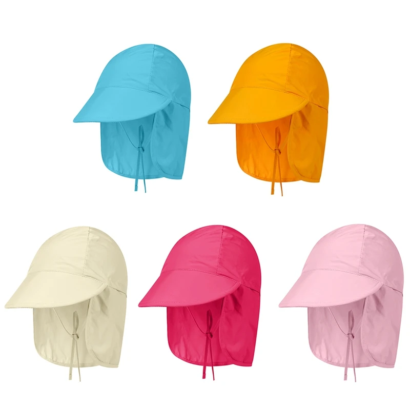

Outdoor Flap Cap Children Lightweight Foldable Adjustable Sunshade Neck Cover Sun Hat Sportswear Accessories Hiking Caps 2020