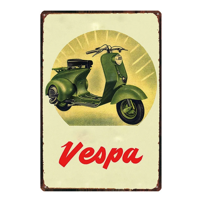 Я люблю Vespa скутер Оловянная металлическая табличка потертая шикарная гаражная пластина настенная паба домашний декор куадро DU-1450A - Цвет: DU2366