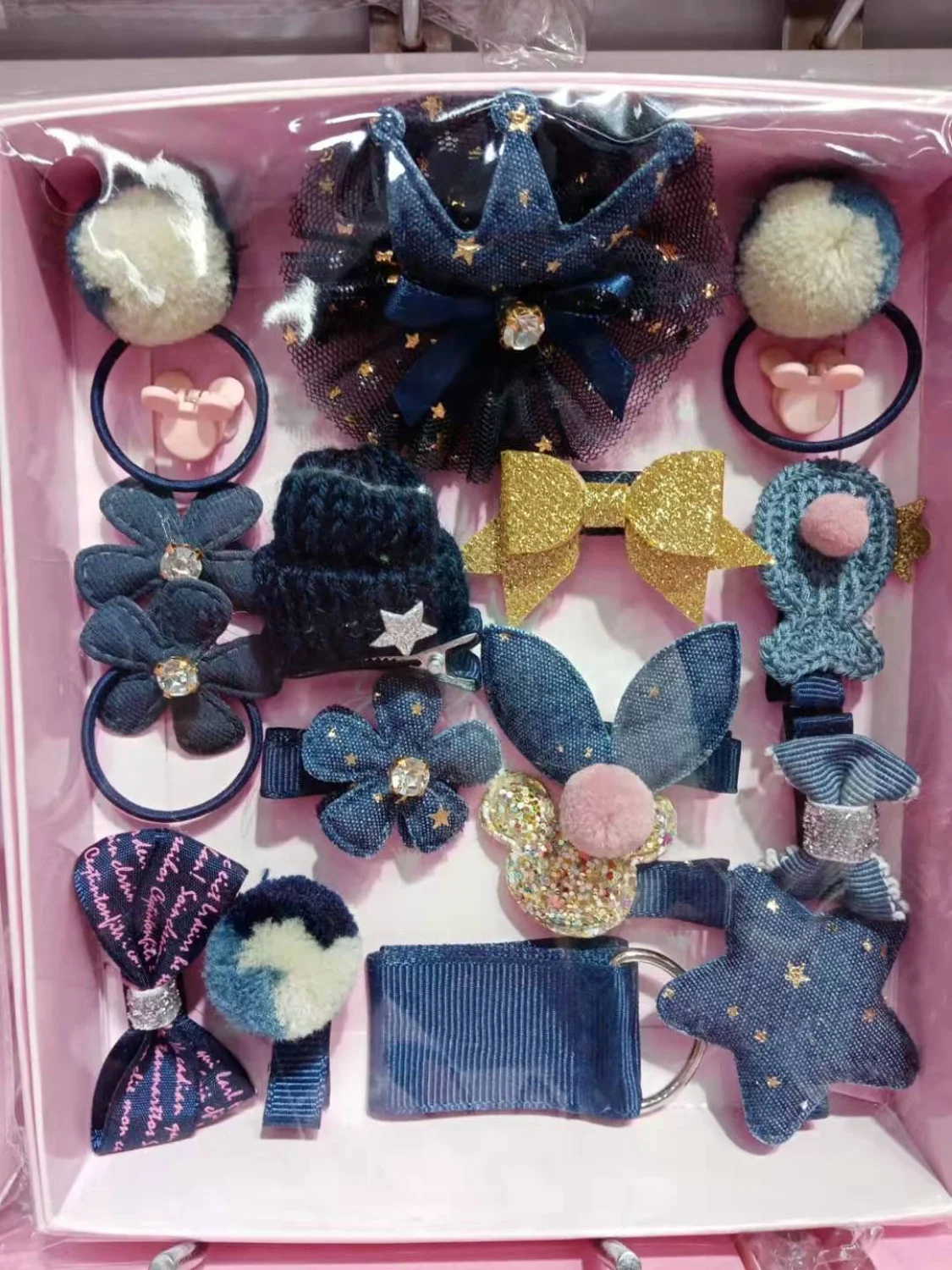 set 1 with box 18 шт./компл. Детские Заколки для волос заколка для волос с коробка с бантом из ленты; детские заколки для девочек повязка на голову, Детские аксессуары для волос для детей, подарок - Цвет: set 1 with box