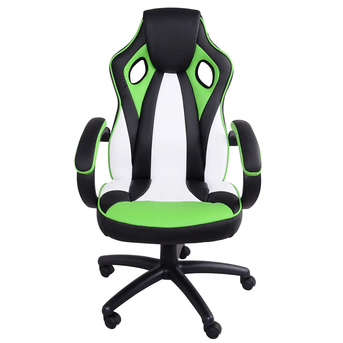 

Costway Executive Racing Office Chair High Back PU Leather Swivel Computer Desk Green