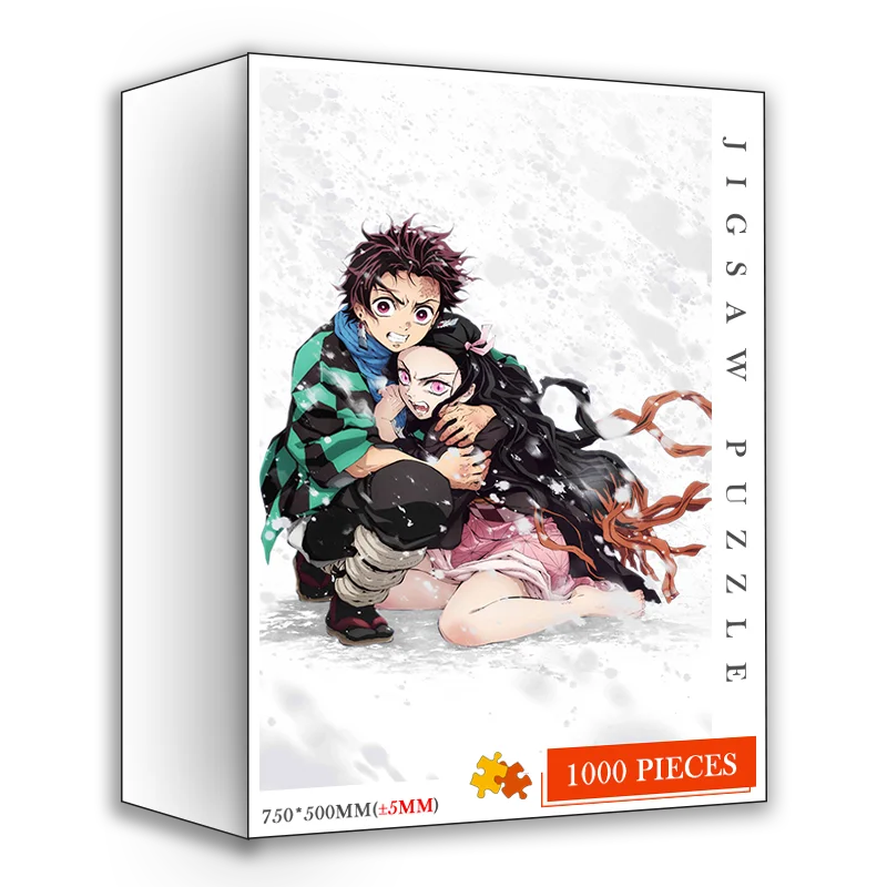 

1000 Pieces Wooden Puzzle Japanese Anime Cartoon Demon Slayer Jigsaw for Adults Kids Educational Toys Girls Wood Puzzles Gifts