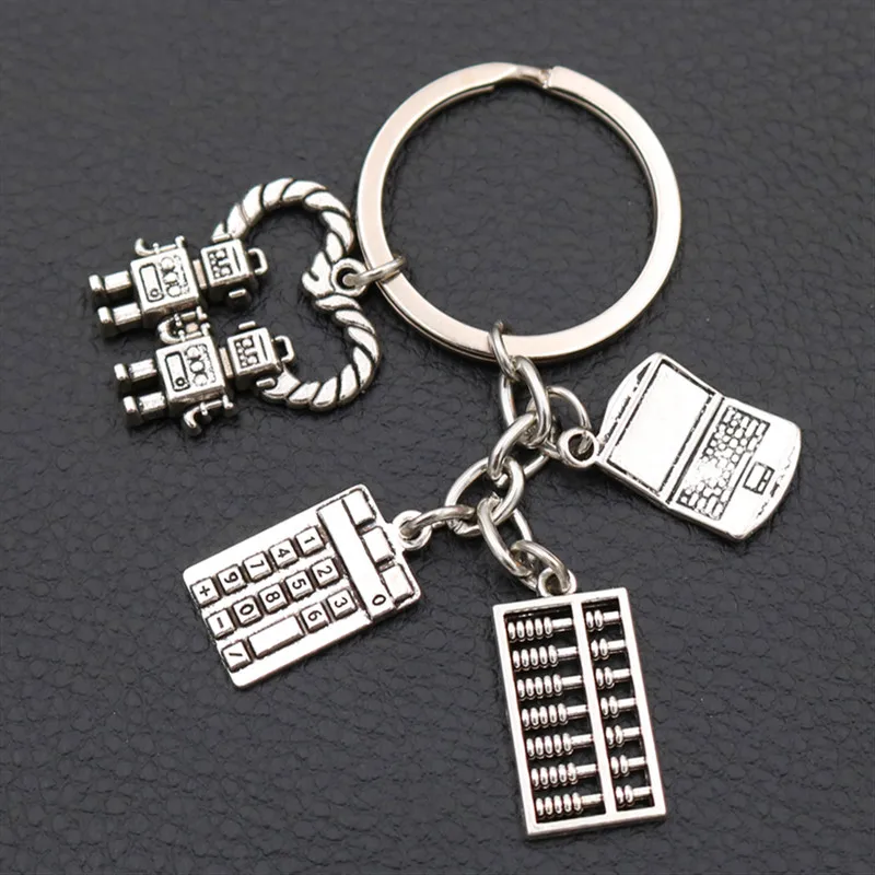 

History Of Human Civilization keychain Abacus Charm Calculator Charm Computer Charm Artificial Intelligence Robot Charm 1pcs