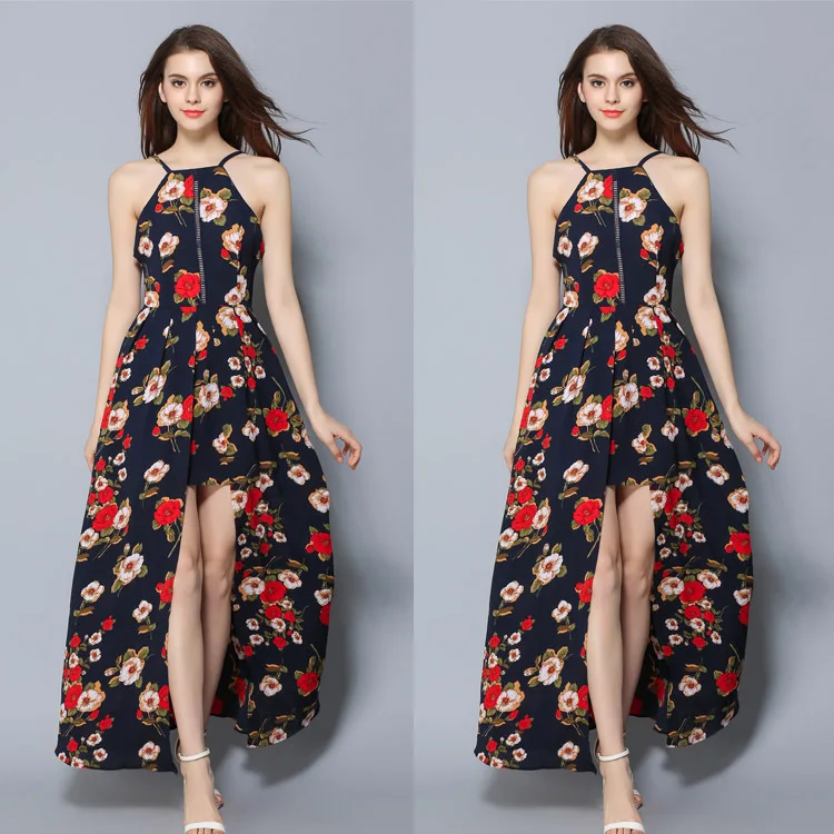 Dress Women Dress Long Dress  Summer Dresses Sling Chest Hollow Print Split Dress Womens Sun Dresses Casual Dress