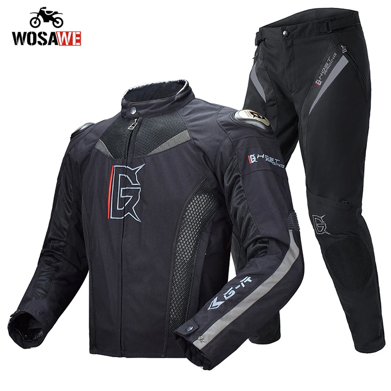 

GHOST RACING Mens Motorcycle Jacket Moto Pant Riding Motocross Racing Jacket Windproof Motorbike Clothing Body Protection