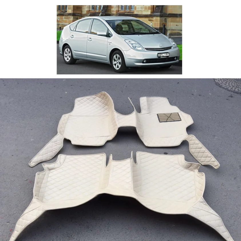Кожаные автомобильные коврики для toyota prius zw20 2004 2005 2006 2007 2008 2009 2010 2011 2012 2013 zw30 20-30