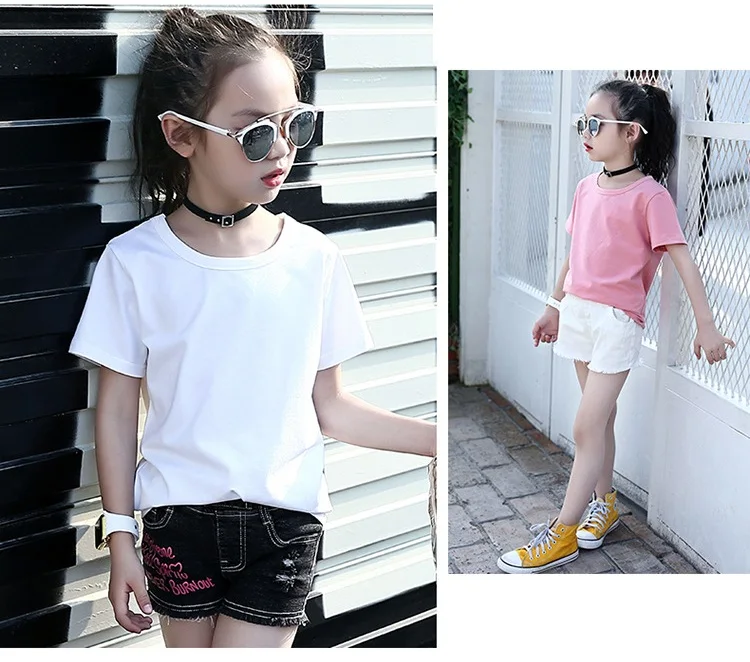 Boys Solid Candy Color Soft T Shirt Summer Short Sleeve Cotton Tops for Children Casual O Neck Fashion Streetwear Blouse AA51789