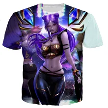 T shirt homme/femme de Style Harajuku, Streetwear, décontracté et Sexy, avec Akali imprimé en 3D