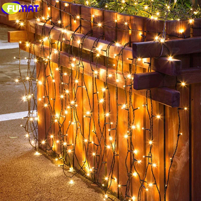 

FUMAT Chritmas String Lights Outdoor Solar Waterproof Lamp Strings 2 m 5m 20m Luces LED Decoracion Garland Festoon 200 LED Light