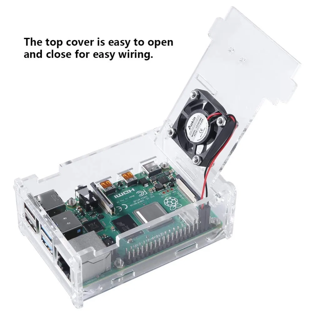 Чехол для Raspberry Pi 4 B с пассивным охлаждающим вентилятором акриловый чехол