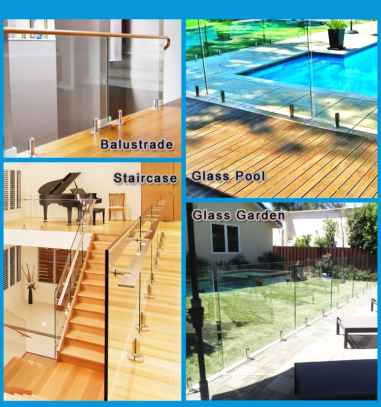 Torneiras para Frameless Braçadeira de Vidro Pces Espelho Polonês Duplex 2205 ss Quadrado Vidro Piscina Cerca Balaustrada 4 8 4 pces espelho polonês duplex 2205 ss