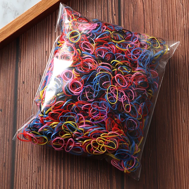 2000pcs Girls Hair Bands Hair Accessories Nylon Rubber Band Elastic Headband Children Ponytail Gum Holder Bands Kids Ornaments opp bag-4