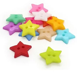 Buttons 12/15/20mm two holes plastic Star shaped for handmade Gift Box Scrapbook Craft DIY Sewing accessories decoration Wh