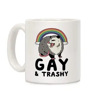 

Gay and Trashy Possum White 11 Ounce Ceramic Coffee Mug