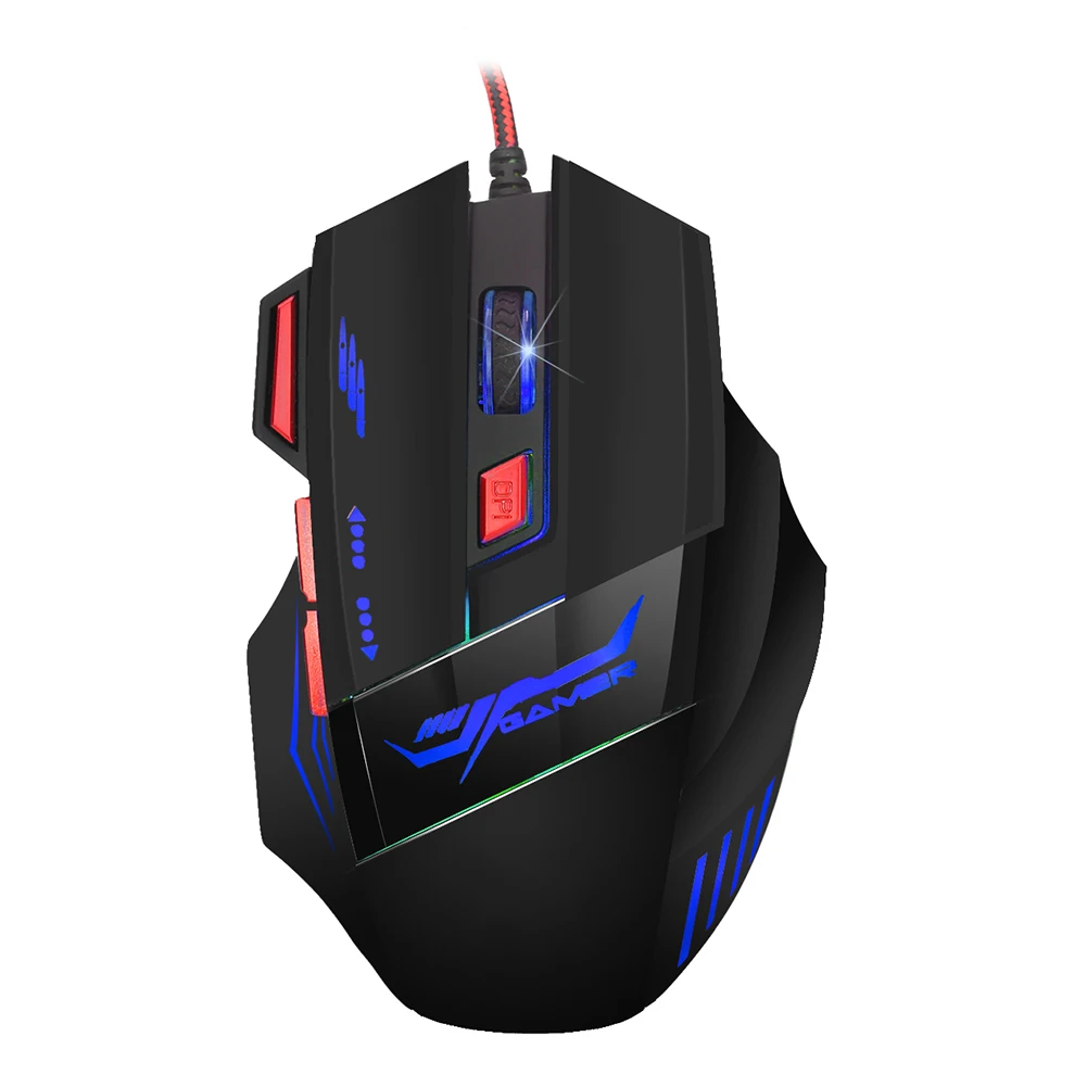 Проводная игровая мышь USB 3200 dpi оптическая Эргономика геймерских портативных ПК мышей для игровых профессиональных плееров - Цвет: H100   7 Buttons