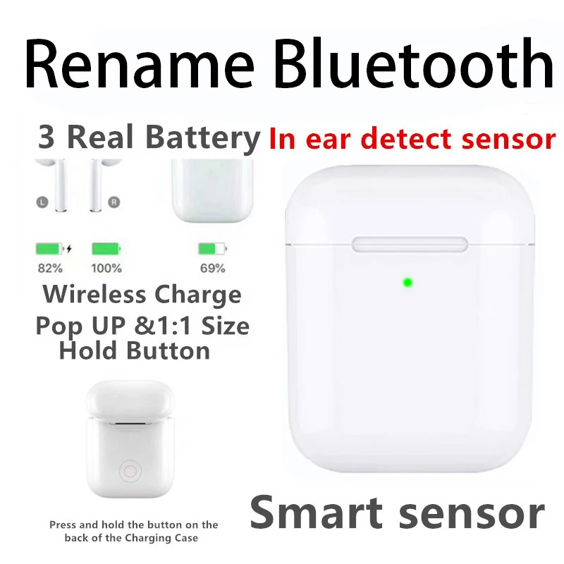 

Animation Showing Supercopied W1/H1 Chip Bluetooth Double Earphone For Headset Touch Voice Control Top Sound Quality High Le