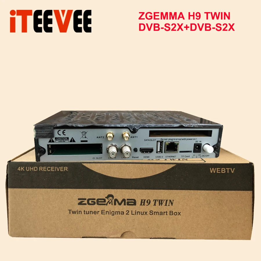 Оригинальный 4K Linux Zgemma H9 TWIN 2x DVB S2X HEVC H.265 WIFI Встроенный 2 * CI + ТВ бокс|Спутниковое ТВ|