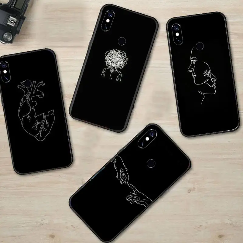 

Graceful lines Pattern Aesthetic Phone Case For Xiaomi Redmi Note 4 4x 5 6 7 8 pro S2 PLUS 6A PRO funda coque cover
