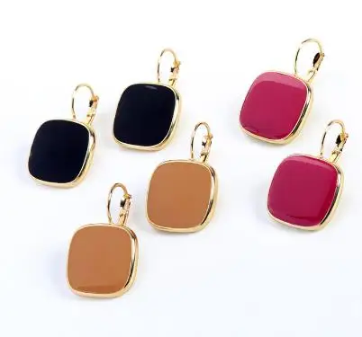 Модные ювелирные изделия золотые металлические эмалевые квадратные