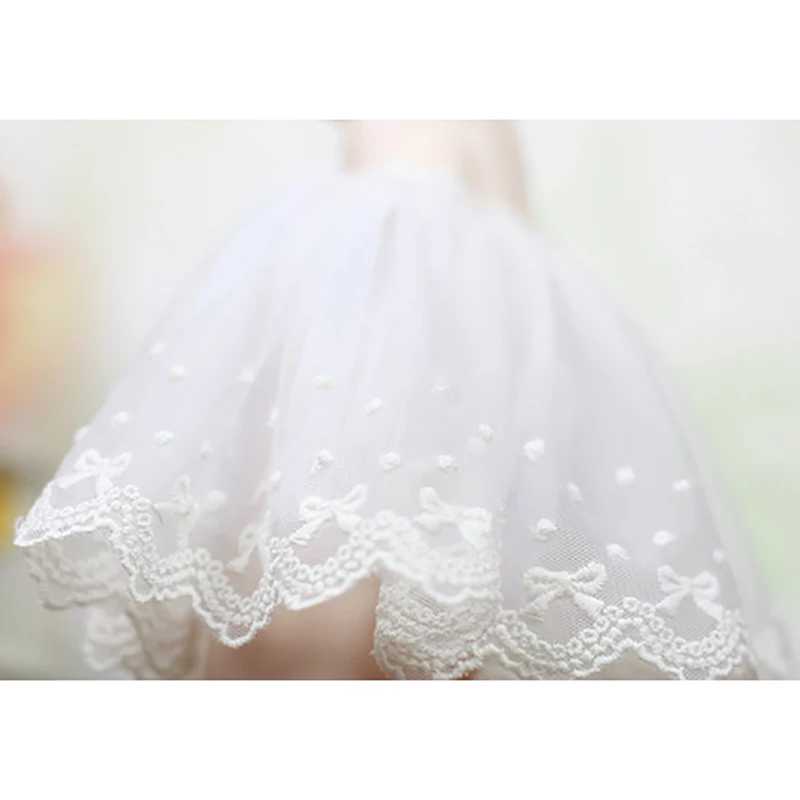 

BJD doll clothing is suitable for 1/3 daily dress white yarn lace soft yarn double butterfly knot bouffant skirt