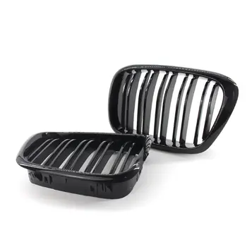 

2PCS Gloss Black Double Slat Front Kidney Grilles for BMW 5 Series E39 99-03