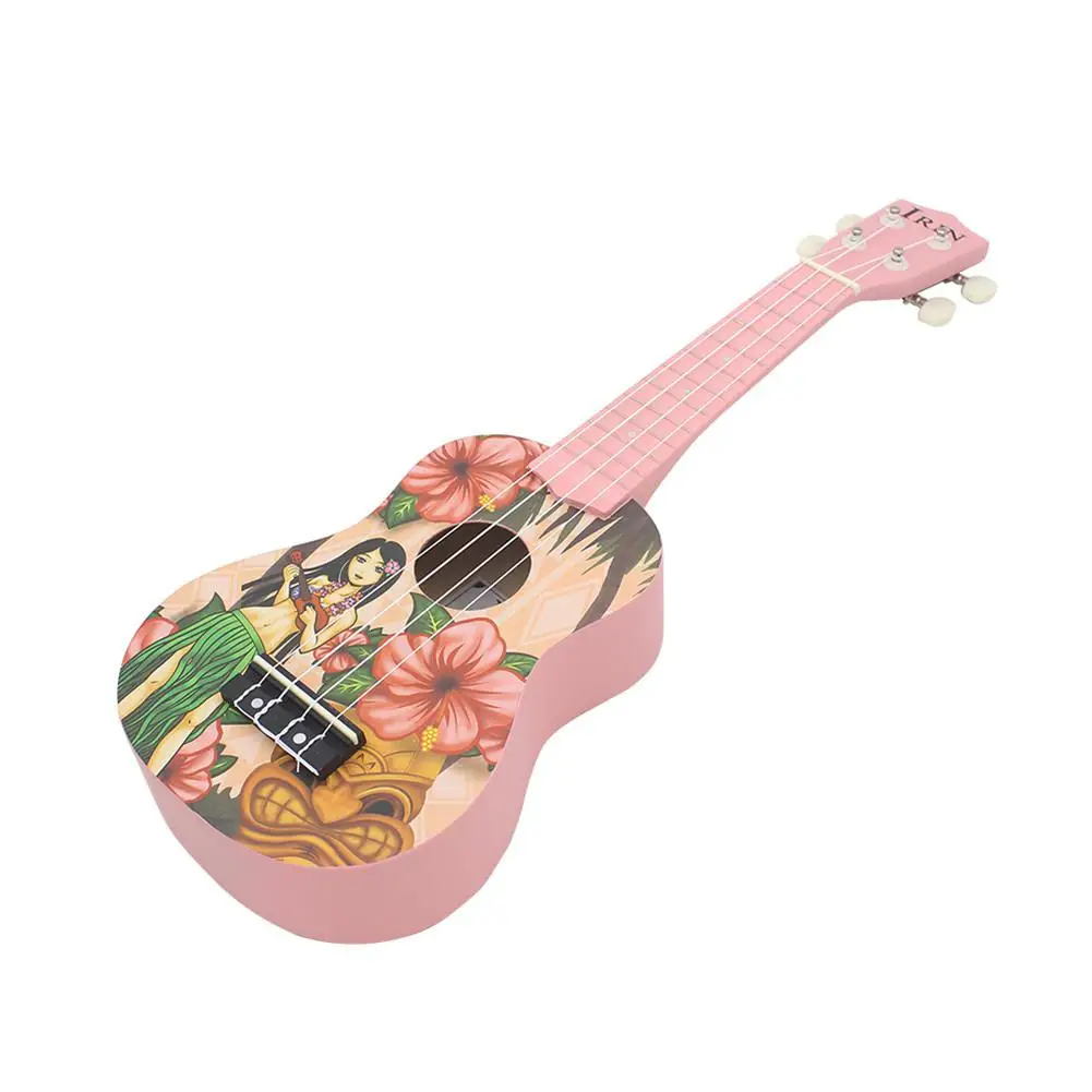 21 дюймов укулеле липа Ukelele с гавайским узором для девочек+ сумка+ ремень+ струна+ Капо акустический набор инструментов для обучения музыкой