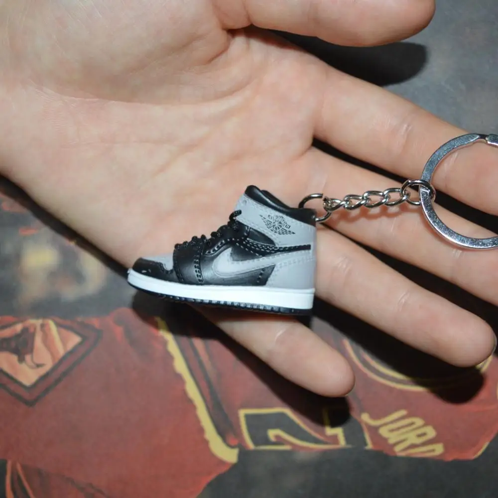 one shoe keychain 3D Air Jordan AJ11 брелок с кроссовком обувь concord модель кулон подарки - Цвет: one shoe keychain