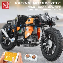 Schimmel Koning Afstandsbediening Racing Motorfiets Bouwstenen Model Technic Speelgoed Moc Bricks Collection Toy Kids Christmas Gift