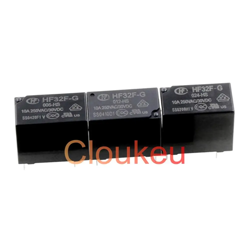 Реле HF32F-Φ 012 024-HS 5V 12V 24V 10A 4pin | Освещение