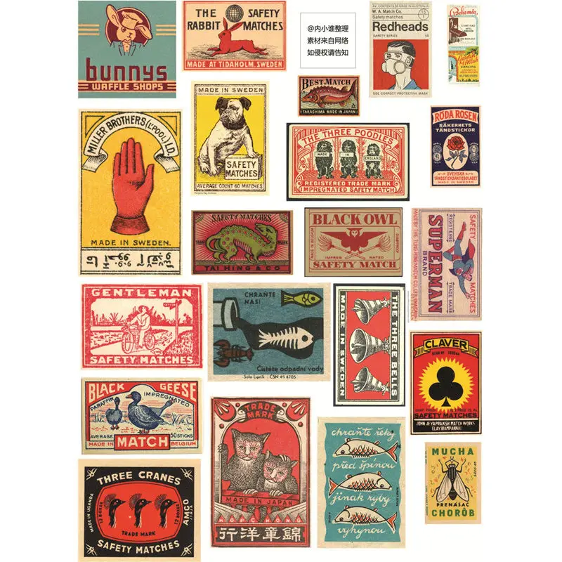 2 pcs vintage match label uncut diary planner aesthetic sticker stationery book journal stickers scrapbooking school supplies stationery sticker aliexpress
