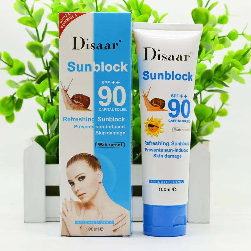 Улитка солнцезащитный крем 100 мл защита для лица Disaar Sunblock 90 + защитный пигментация