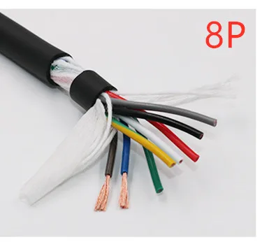 17AWG 15AWG 2/3/4/5/6/7/8 ядро Транспортировочная лента кабель 5 м гибкий провод с ПВХ-изоляцией TRVV устойчивость к изгибу коррозионно-стойкие медный провод - Цвет: 8 Core 17AWG 5 Meter