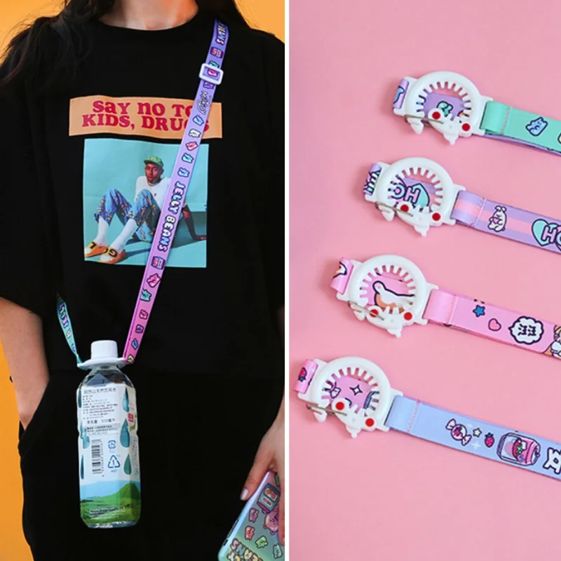 Модный ремешок для бутылки с водой, пластиковые зажимы для бутылки с напитками, детский плечевой ремень, ремешок для бутылки, аксессуары для бутылок