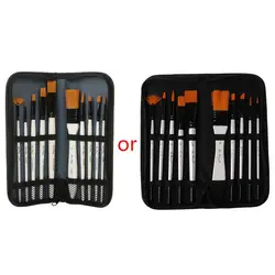 10Pcs Nylon Hair Art Painting Brushes Set Acrylic Oil Watercolor Artists Paint Brush Set Drawing Supplies